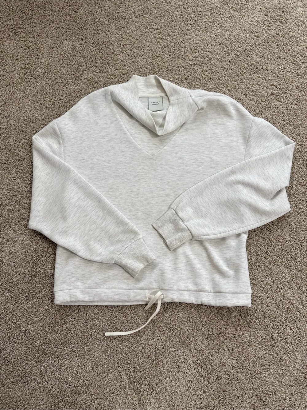 Varley double soft Heathered Cream V-Neck Pullover